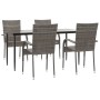 Juego de comedor para jardín 5 piezas ratán sintético gris de , Conjuntos de jardín - Ref: Foro24-3156676, Precio: 331,21 €, ...