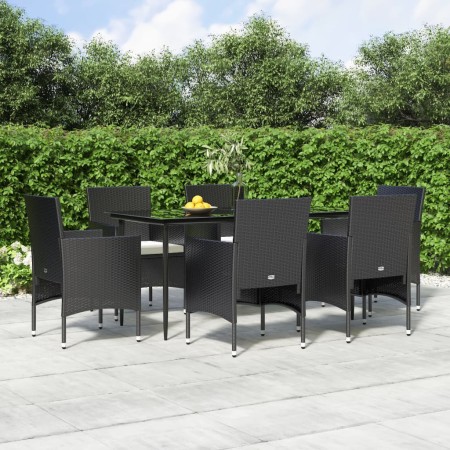 Juego de comedor de jardín 7 piezas con cojines negro de , Conjuntos de jardín - Ref: Foro24-3156617, Precio: 466,04 €, Descu...