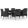Juego de comedor de jardín 7 piezas con cojines negro de , Conjuntos de jardín - Ref: Foro24-3156617, Precio: 466,04 €, Descu...
