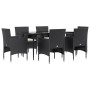 Juego de comedor de jardín 7 piezas con cojines negro de , Conjuntos de jardín - Ref: Foro24-3156617, Precio: 466,04 €, Descu...