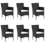 Juego de comedor de jardín 7 piezas con cojines negro de , Conjuntos de jardín - Ref: Foro24-3156617, Precio: 466,04 €, Descu...