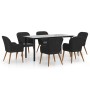 Juego de comedor de jardín 7 piezas con cojines negro de , Conjuntos de jardín - Ref: Foro24-3156719, Precio: 720,75 €, Descu...