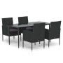 Set de muebles jardín 5 pzas con cojines ratán sintético negro de , Conjuntos de jardín - Ref: Foro24-3156786, Precio: 398,97...