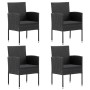 Set de muebles jardín 5 pzas con cojines ratán sintético negro de , Conjuntos de jardín - Ref: Foro24-3156786, Precio: 398,97...