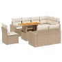 Set de sofás de jardín 9 pzas con cojines ratán sintético beige en Conjuntos de jardín | Comprar online en Foru.es