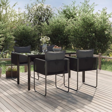 Juego de comedor para jardín 5 piezas negro de , Conjuntos de jardín - Ref: Foro24-3156496, Precio: 409,31 €, Descuento: %