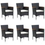 Juego de comedor de jardín 7 piezas con cojines negro de , Conjuntos de jardín - Ref: Foro24-3156641, Precio: 499,58 €, Descu...