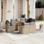 Set de sofás de jardín 9 pzas con cojines ratán sintético beige en Conjuntos de jardín | Comprar online en Foru.es