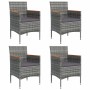 Juego de comedor para jardín 5 piezas con cojines gris y negro de , Conjuntos de jardín - Ref: Foro24-3156636, Precio: 387,51...