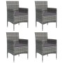 Juego de comedor para jardín 5 piezas con cojines gris y negro de , Conjuntos de jardín - Ref: Foro24-3156620, Precio: 359,91...