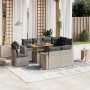 Set de muebles de jardín 9 pzas y cojines ratán sintético gris en Conjuntos de jardín | Comprar online en Foru.es