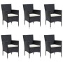 Juego de comedor de jardín 7 piezas con cojines negro de , Conjuntos de jardín - Ref: Foro24-3156601, Precio: 455,41 €, Descu...
