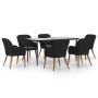 Juego de comedor de jardín 7 piezas con cojines negro de , Conjuntos de jardín - Ref: Foro24-3156727, Precio: 732,36 €, Descu...