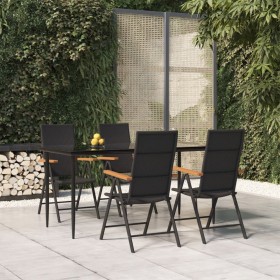 Juego comedor de jardín 5 piezas ratán sintético negro y marrón de , Conjuntos de jardín - Ref: Foro24-3156524, Precio: 406,8...