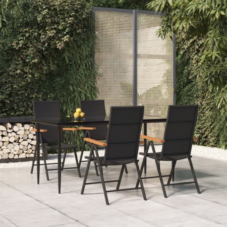Juego comedor de jardín 5 piezas ratán sintético negro y marrón de , Conjuntos de jardín - Ref: Foro24-3156524, Precio: 406,8...