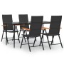 Juego comedor de jardín 5 piezas ratán sintético negro y marrón de , Conjuntos de jardín - Ref: Foro24-3156524, Precio: 406,8...