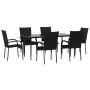 Juego de comedor de jardín 7 piezas ratán sintético negro de , Conjuntos de jardín - Ref: Foro24-3156669, Precio: 451,86 €, D...