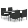 Set de muebles jardín 5 pzas con cojines ratán sintético negro de , Conjuntos de jardín - Ref: Foro24-3156778, Precio: 295,72...