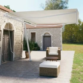 Cream manual retractable foot awning 450x350 cm by vidaXL, Awnings - Ref: Foro24-3069637, Price: 500,11 €, Discount: %