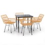 Juego de comedor de jardín 5 piezas ratán sintético de , Conjuntos de jardín - Ref: Foro24-3157846, Precio: 370,42 €, Descuen...