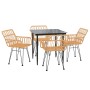 Juego de comedor de jardín 5 piezas ratán sintético de , Conjuntos de jardín - Ref: Foro24-3157846, Precio: 370,42 €, Descuen...