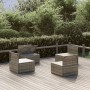 Sofás centrales de jardín 4 uds ratán PE gris 57x57x56 cm de , Conjuntos de jardín - Ref: Foro24-3157503, Precio: 354,94 €, D...