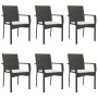 Set de comedor de jardín 7 pzas y cojines ratán sintético negro de , Conjuntos de jardín - Ref: Foro24-3185123, Precio: 597,2...