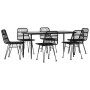 Juego de comedor de jardín 7 piezas ratán sintético negro de , Conjuntos de jardín - Ref: Foro24-3157884, Precio: 562,20 €, D...
