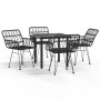 Juego de comedor de jardín 5 piezas ratán sintético negro de , Conjuntos de jardín - Ref: Foro24-3157867, Precio: 350,36 €, D...