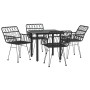 Juego de comedor de jardín 5 piezas ratán sintético negro de , Conjuntos de jardín - Ref: Foro24-3157867, Precio: 350,36 €, D...