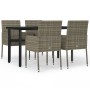 Set comedor jardín 5 pzas y cojines ratán sintético negro gris de , Conjuntos de jardín - Ref: Foro24-3185163, Precio: 352,69...