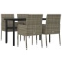 Set comedor jardín 5 pzas y cojines ratán sintético negro gris de , Conjuntos de jardín - Ref: Foro24-3185163, Precio: 352,69...