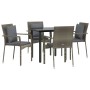 Set comedor jardín 5 pzas y cojines ratán sintético negro gris de , Conjuntos de jardín - Ref: Foro24-3185114, Precio: 351,21...