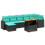 Set de sofás de jardín 8 pzas con cojines ratán sintético negro en Conjuntos de jardín | Comprar online en Foru.es