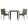 Set comedor jardín 3 pzas y cojines ratán sintético negro gris de , Conjuntos de jardín - Ref: Foro24-3185137, Precio: 203,27...