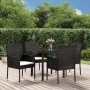 Set de muebles jardín 5 pzas con cojines ratán sintético negro de , Conjuntos de jardín - Ref: Foro24-3185156, Precio: 314,02...