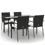 Set de muebles jardín 5 pzas con cojines ratán sintético negro de , Conjuntos de jardín - Ref: Foro24-3185121, Precio: 358,51...