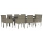 Set comedor jardín 11 pzas y cojines ratán sintético negro gris de , Conjuntos de jardín - Ref: Foro24-3185154, Precio: 730,7...