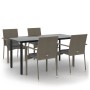 Set comedor jardín 5 pzas y cojines ratán sintético negro gris de , Conjuntos de jardín - Ref: Foro24-3185140, Precio: 373,81...