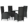 Set de muebles jardín 5 pzas con cojines ratán sintético negro de , Conjuntos de jardín - Ref: Foro24-3185175, Precio: 573,03...