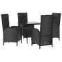 Set de muebles jardín 5 pzas con cojines ratán sintético negro de , Conjuntos de jardín - Ref: Foro24-3185175, Precio: 573,03...