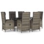 Set comedor jardín 7 pzas y cojines ratán sintético negro gris de , Conjuntos de jardín - Ref: Foro24-3185182, Precio: 910,75...