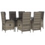 Set comedor jardín 7 pzas y cojines ratán sintético negro gris de , Conjuntos de jardín - Ref: Foro24-3185182, Precio: 910,75...