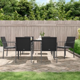 Juego comedor jardín 7 piezas y cojines ratán sintético y acero de , Conjuntos de jardín - Ref: Foro24-3186948, Precio: 457,3...