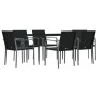 Juego comedor jardín 7 piezas y cojines ratán sintético y acero de , Conjuntos de jardín - Ref: Foro24-3186948, Precio: 457,3...