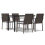 Juego comedor jardín 5 piezas y cojines ratán sintético y acero de , Conjuntos de jardín - Ref: Foro24-3186957, Precio: 317,2...