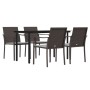 Juego comedor jardín 5 piezas y cojines ratán sintético y acero de , Conjuntos de jardín - Ref: Foro24-3186957, Precio: 317,2...