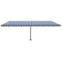 Toldo de pie automático azul y blanco 600x300 cm de vidaXL, Toldos - Ref: Foro24-3069806, Precio: 690,81 €, Descuento: %