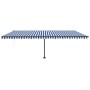Toldo de pie automático azul y blanco 600x300 cm de vidaXL, Toldos - Ref: Foro24-3069806, Precio: 645,22 €, Descuento: %