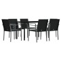 Juego comedor jardín 7 piezas y cojines ratán sintético y acero de , Conjuntos de jardín - Ref: Foro24-3186960, Precio: 436,2...